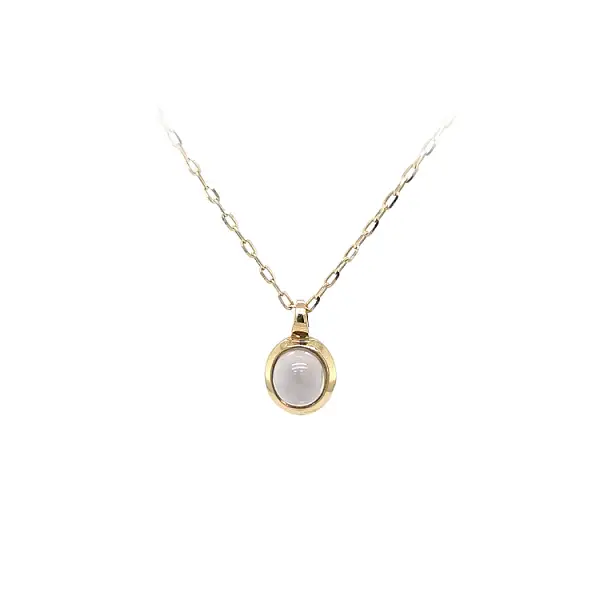 Gold Pendant with Brown Stone
