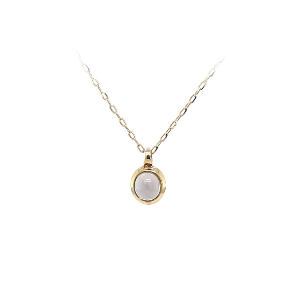 Gold Pendant with Brown Stone