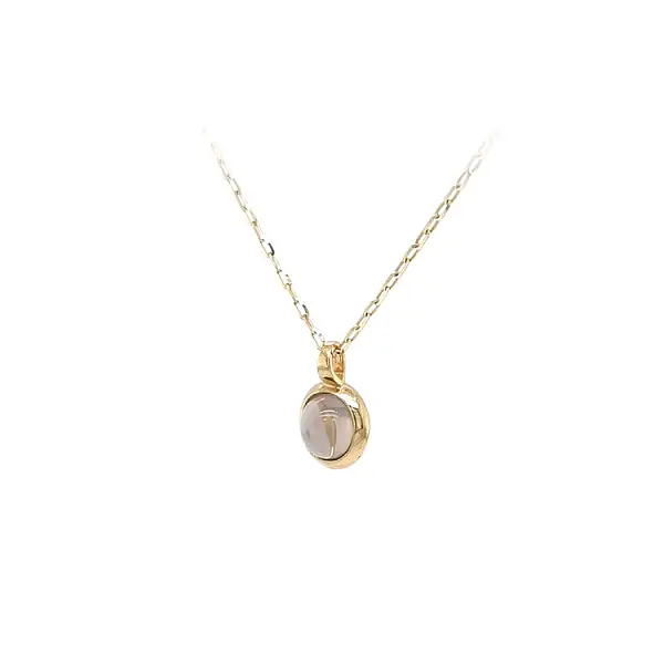 Gold Pendant with Brown Stone