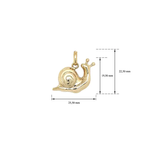 Gold Pendant in Snail Shape
