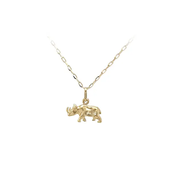 Gold Rhino Pendant