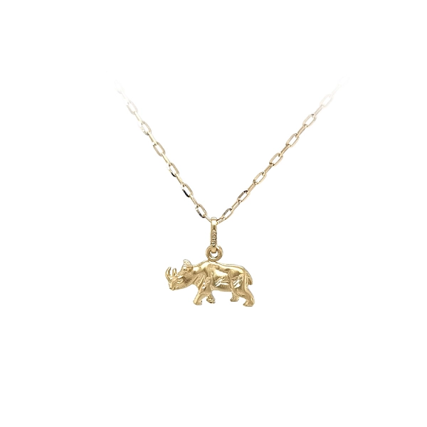 Gold Rhino Pendant