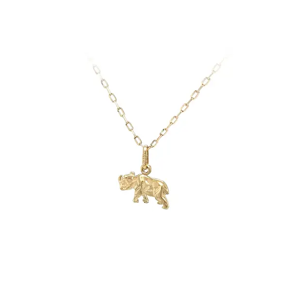 Gold Rhino Pendant