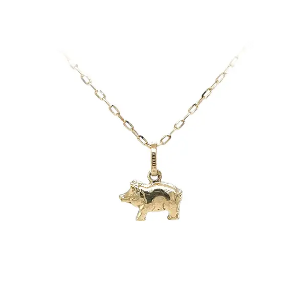 Gold Pendant in the Shape of a Piglet as a Symbol of Abundance and Happiness