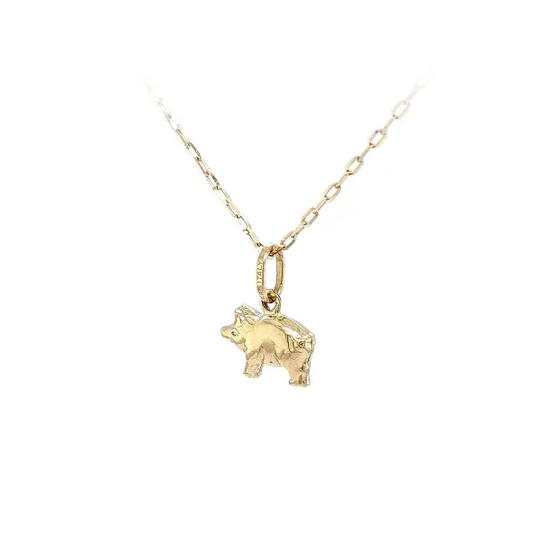 Gold Pendant in the Shape of a Piglet as a Symbol of Abundance and Happiness