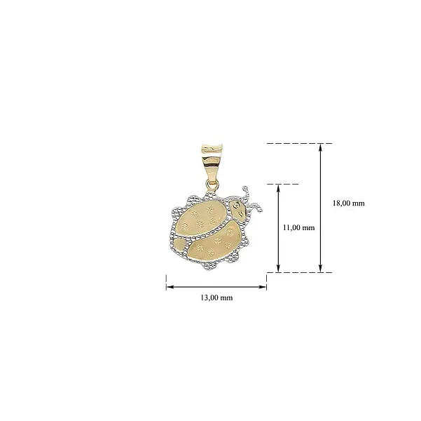 Pendant Ladybug from Combined Gold