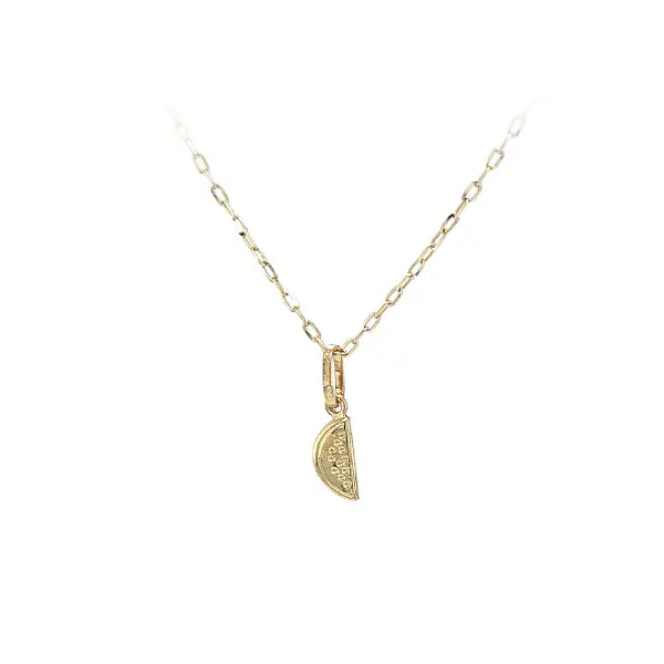 Gold Necklace with Watermelon Pendant