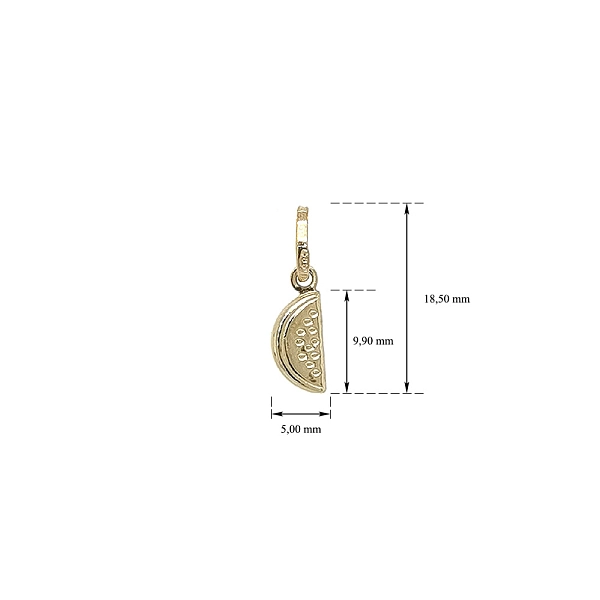 Gold Necklace with Watermelon Pendant