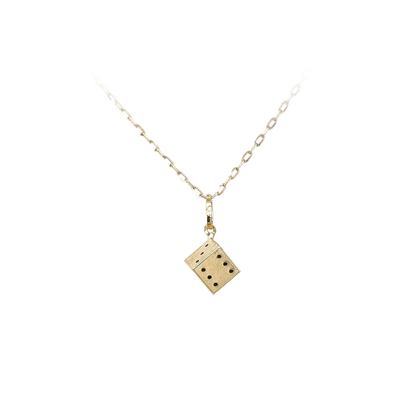 Gold Pendant Playing Cube