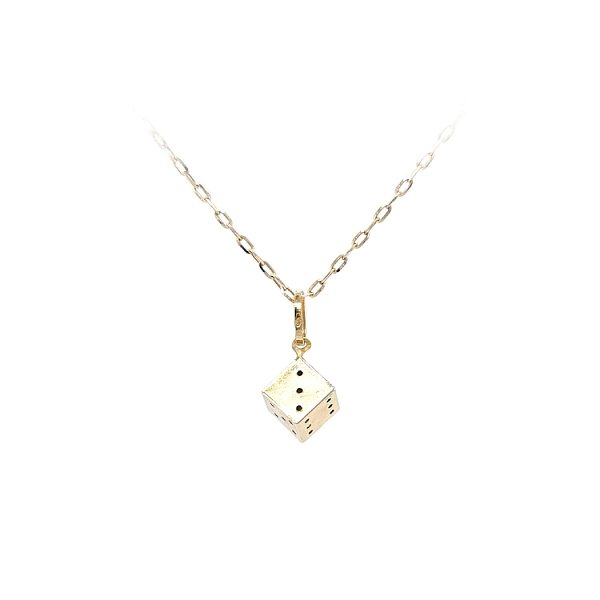 Gold Pendant Playing Cube