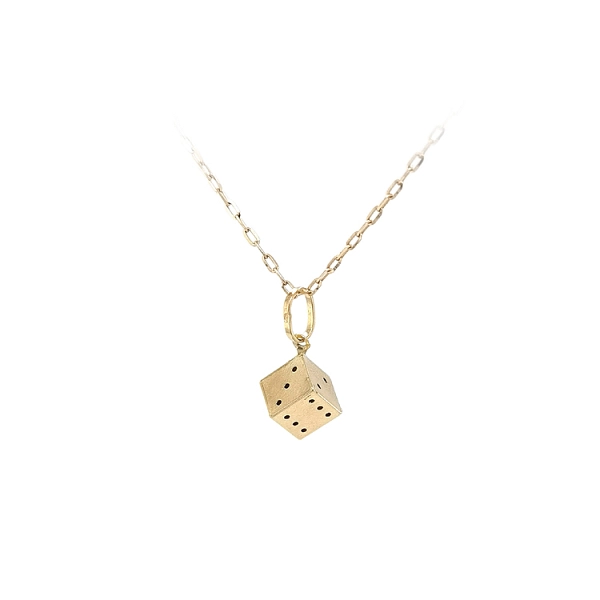 Gold Pendant Playing Cube