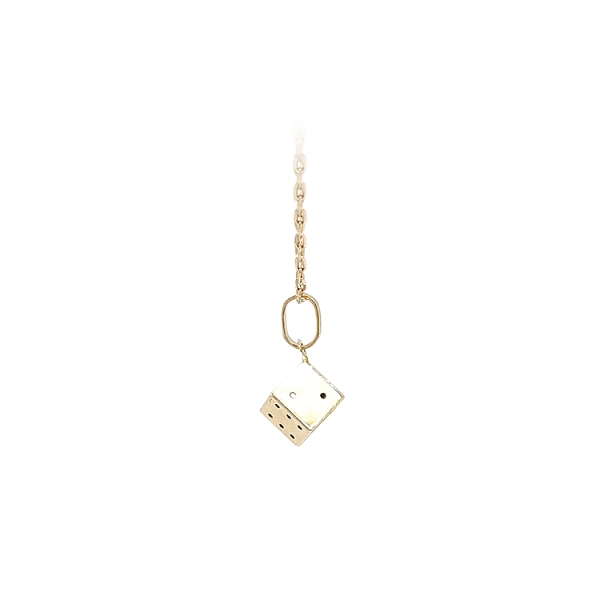 Gold Pendant Playing Cube
