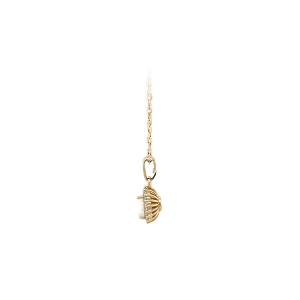 Gold Pendant with Opal and Zircons
