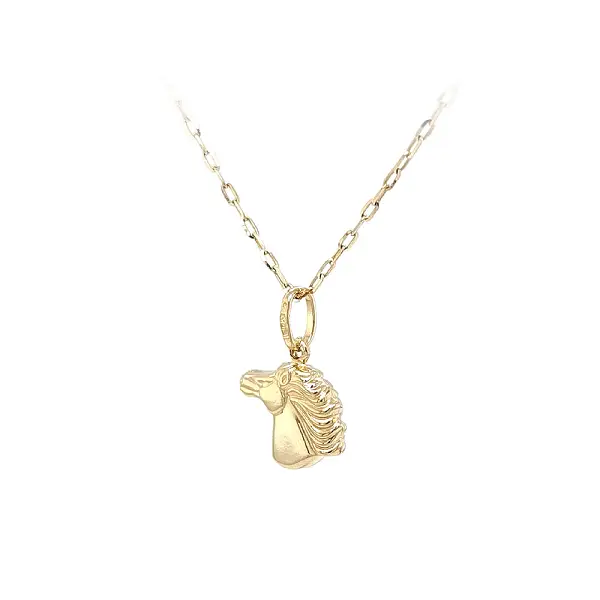 Exclusive Gold Pendant with Realistic Horse Motif