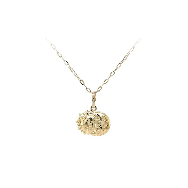 Gold Pendant Sun and Moon