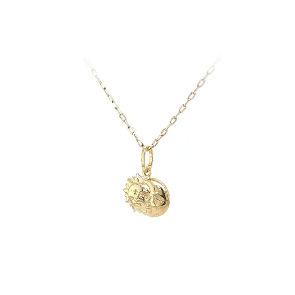 Gold Pendant Sun and Moon