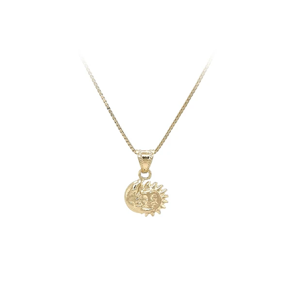 Gold Pendant Sun and Moon Symbol of harmony and balance