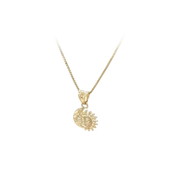 Gold Pendant Sun and Moon Symbol of harmony and balance