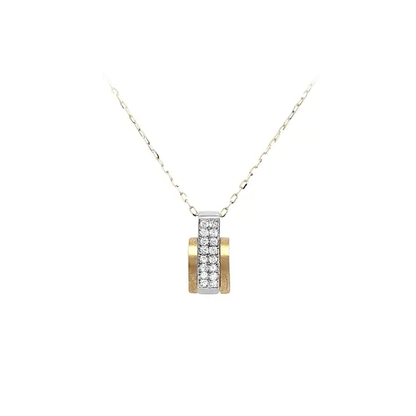 Pendant with Zircones made of Combined Gold
