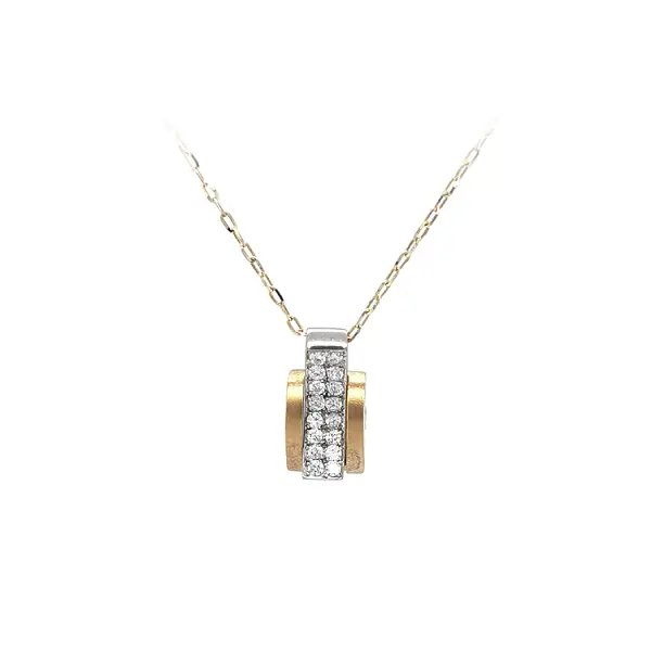 Pendant with Zircones made of Combined Gold
