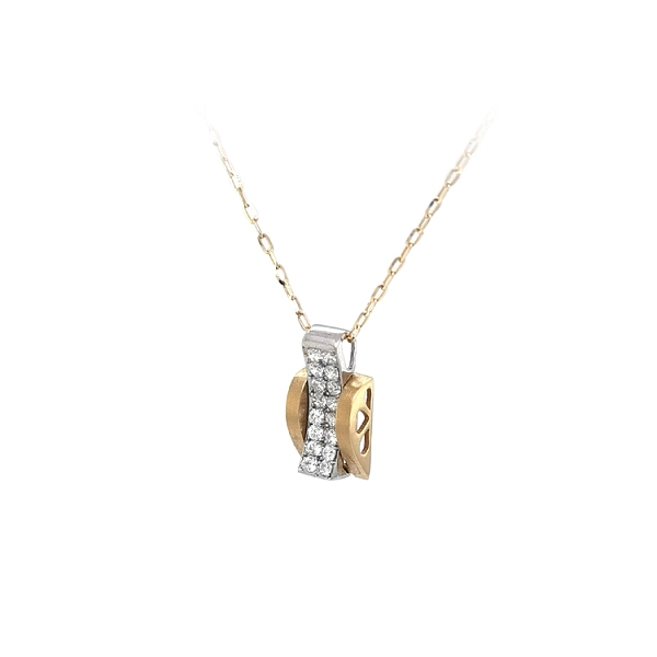 Pendant with Zircones made of Combined Gold
