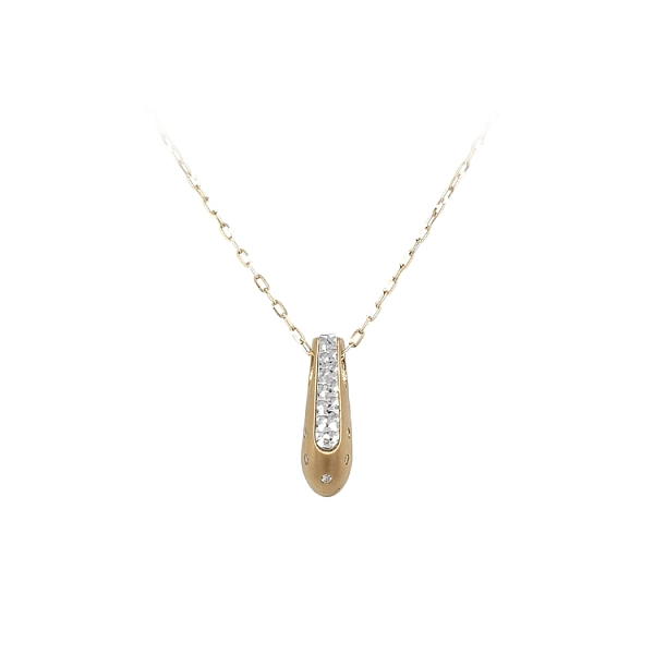 Gold Pendant with Zircones Combination Gold