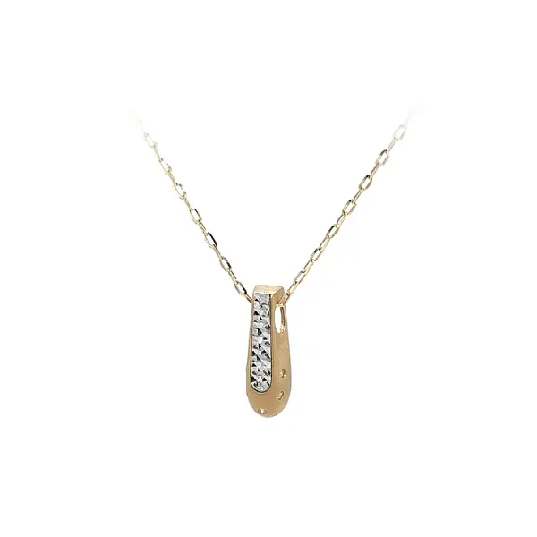 Gold Pendant with Zircones Combination Gold