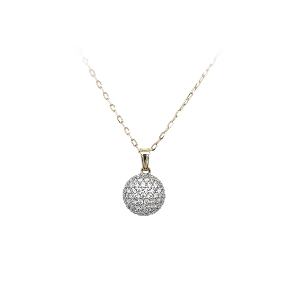 Gold Pendant with Zircons