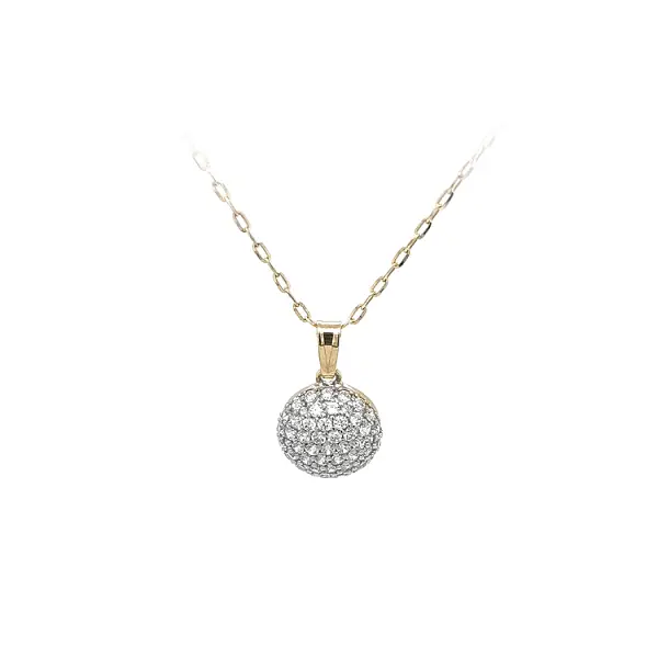 Gold Pendant with Zircons