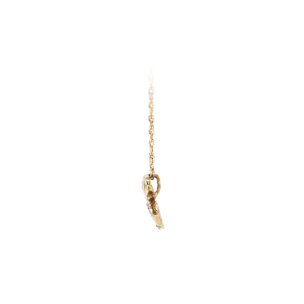 Gold Pendant Swan with Zircons