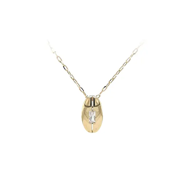 Gold Pendant with Zircon