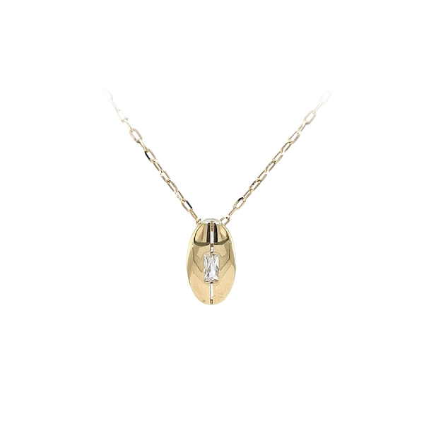 Gold Pendant with Zircon