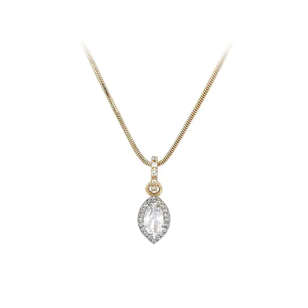 Gold Necklace with Zircons