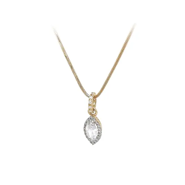 Gold Necklace with Zircons