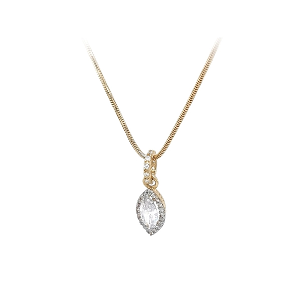 Gold Necklace with Zircons