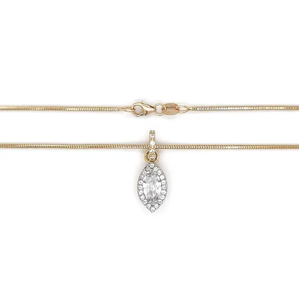 Gold Necklace with Zircons