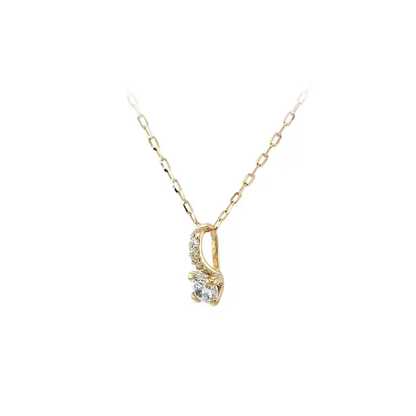 Gold Pendant with Zircons