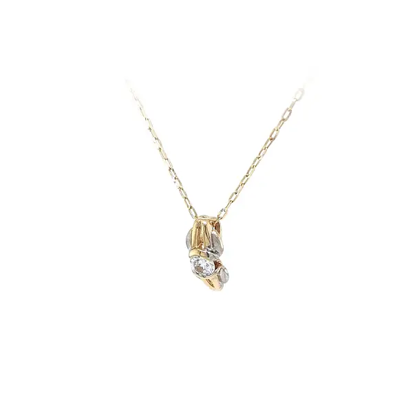 Pendant with Zircon Combined Gold