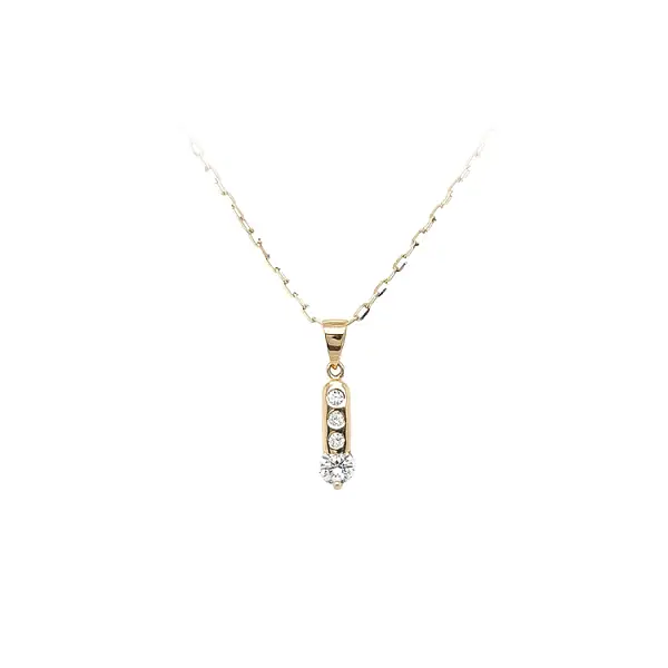 Gold Pendant with Zircons