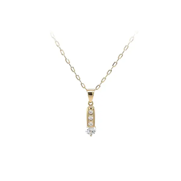 Gold Pendant with Zircons