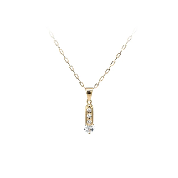 Gold Pendant with Zircons