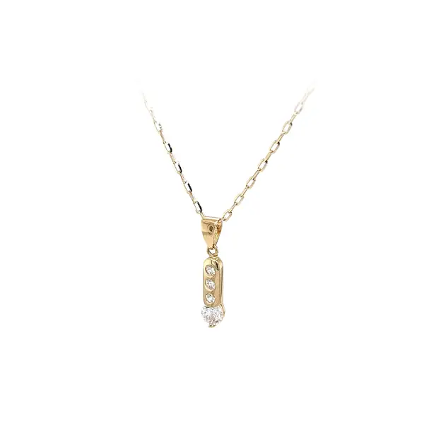 Gold Pendant with Zircons