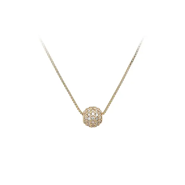 Gold Pendant Ball with Zircons