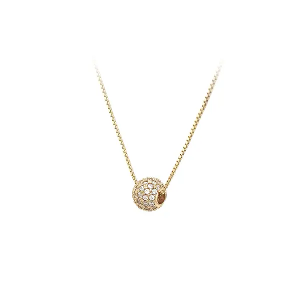 Gold Pendant Ball with Zircons