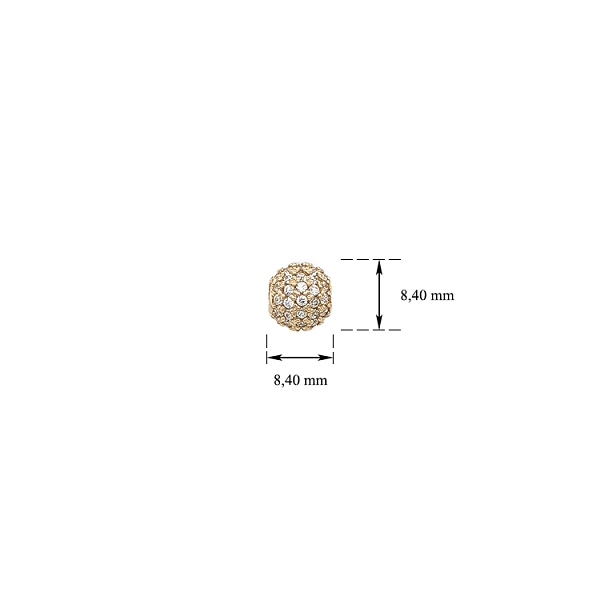 Gold Pendant Ball with Zircons