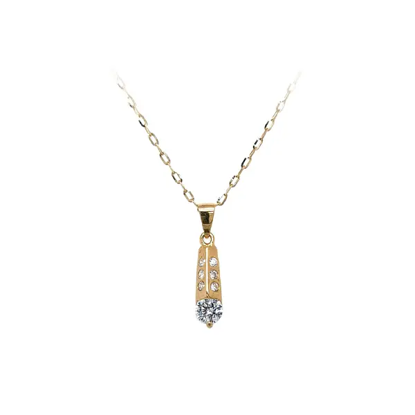 Gold Pendant with Zircons