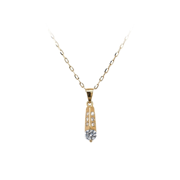 Gold Pendant with Zircons