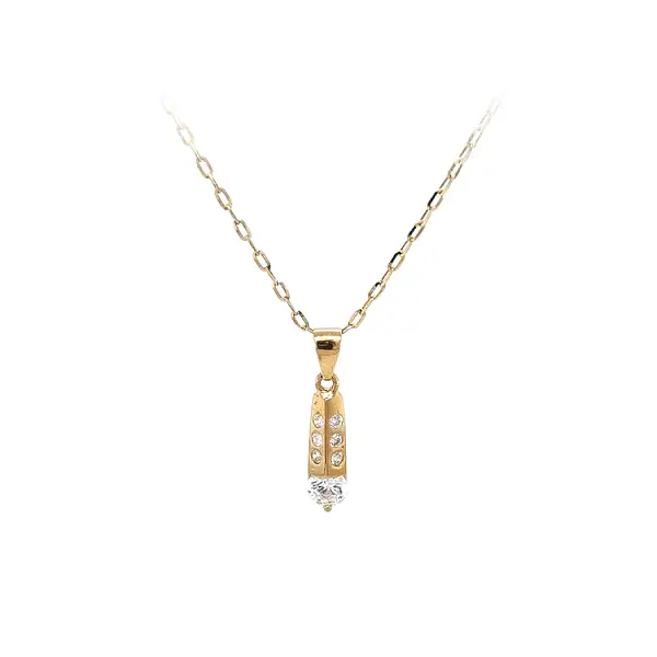 Gold Pendant with Zircons