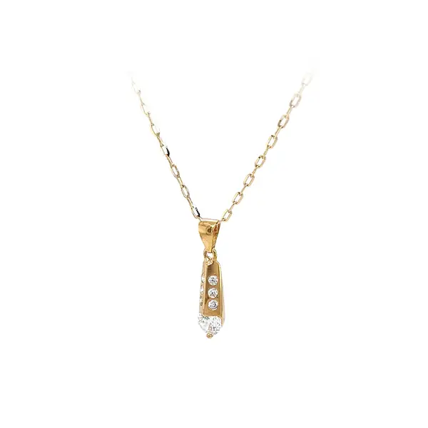 Gold Pendant with Zircons