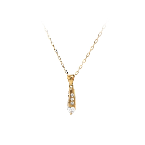 Gold Pendant with Zircons